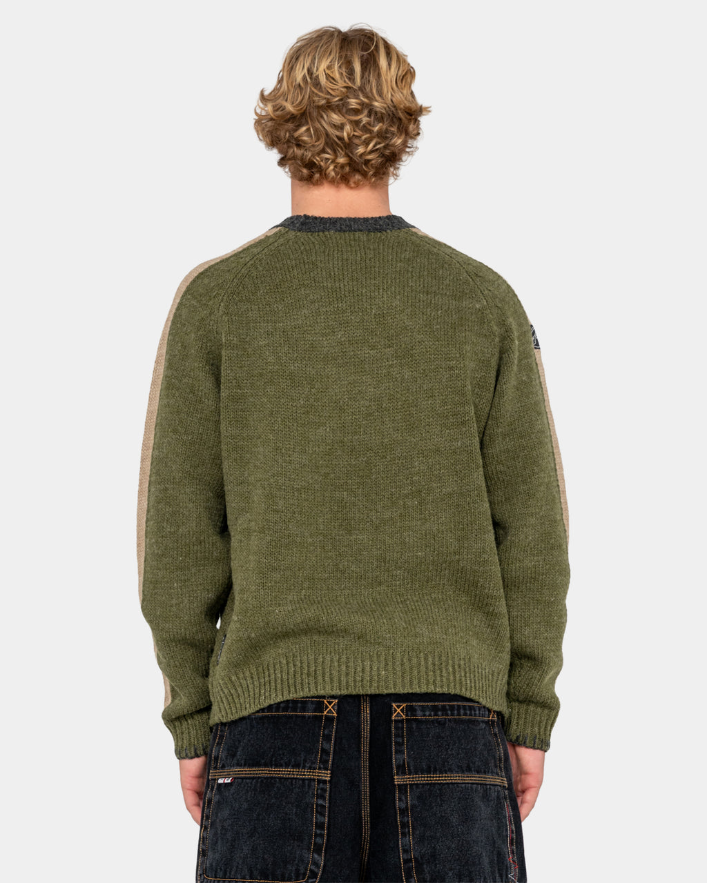 Mens Fishermans Boxy Knitted Crew Neck