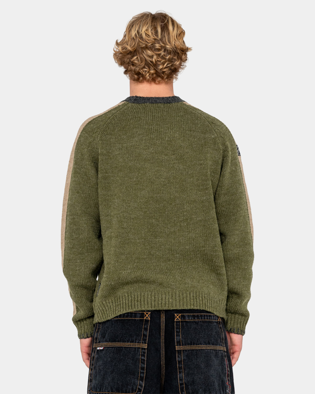 Mens Fishermans Boxy Knitted Crew Neck