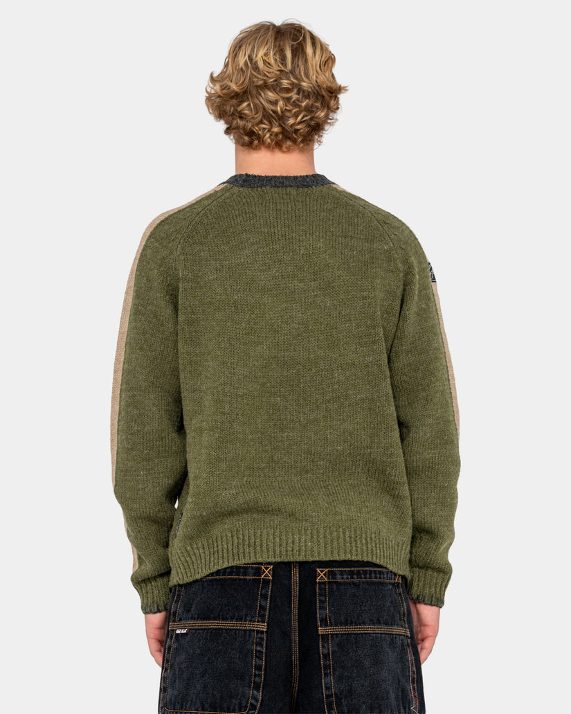 Mens Fishermans Boxy Knitted Crew Neck