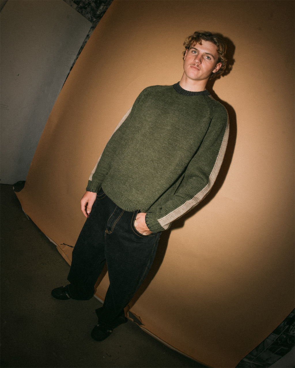 Mens Fishermans Boxy Knitted Crew Neck