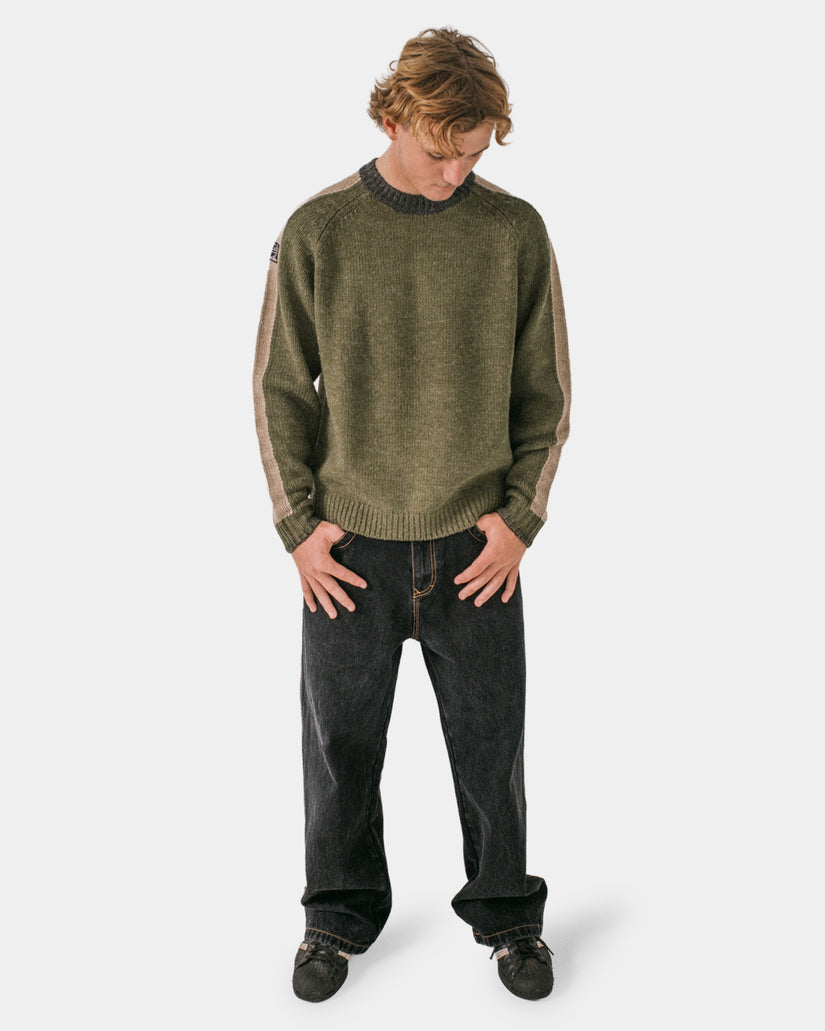 Mens Fishermans Boxy Knitted Crew Neck