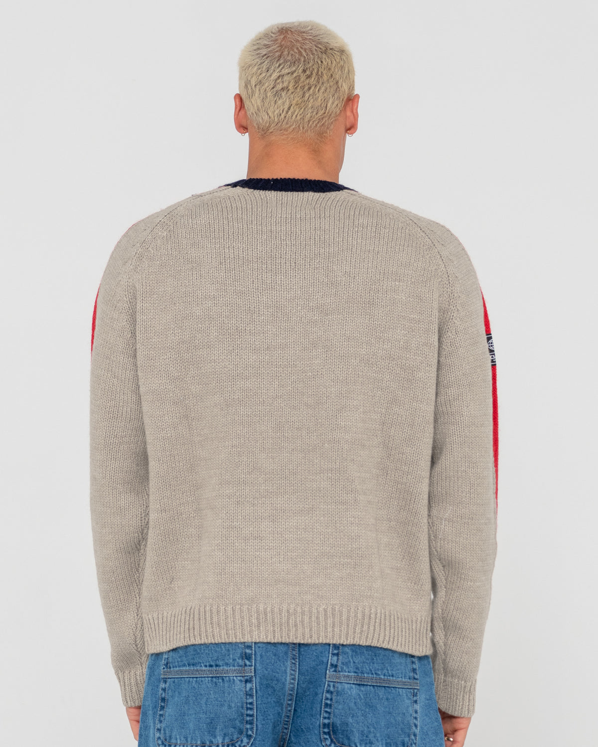 Mens Fishermans Boxy Knitted Crew Neck