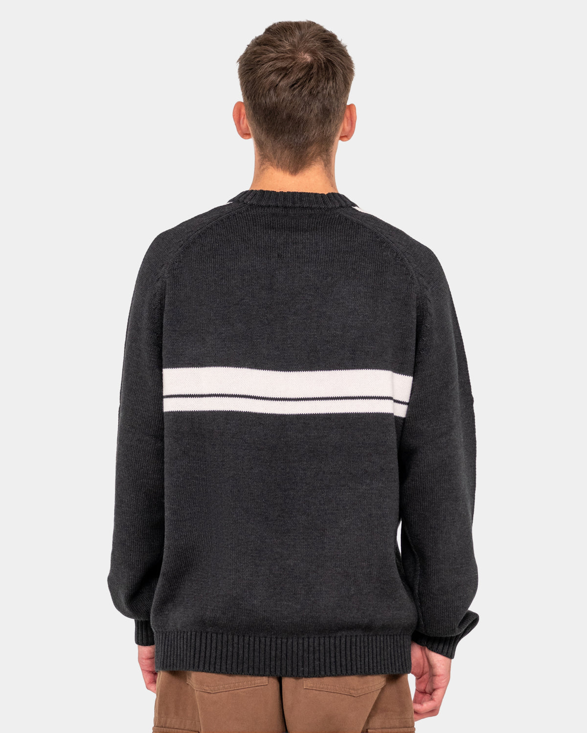 Mens White Lines 2.0 Knitted Crew Neck