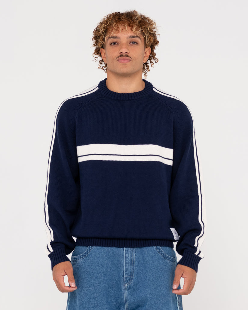 Mens White Lines 2.0 Crew Neck