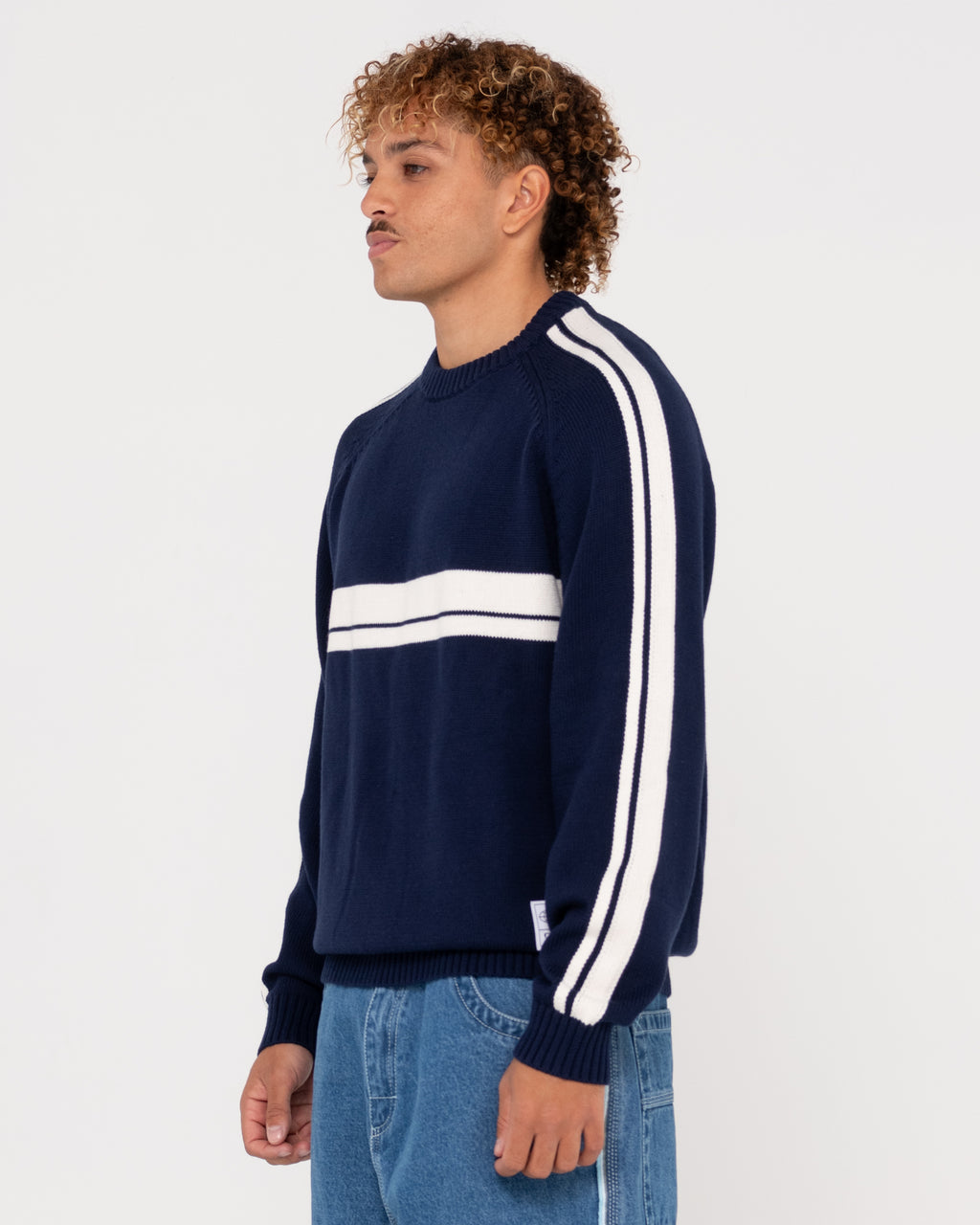 Mens White Lines 2.0 Crew Neck