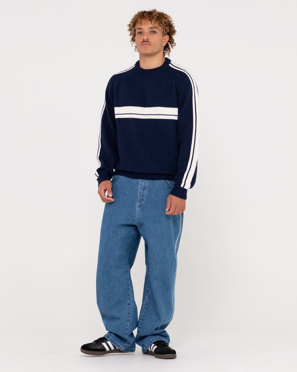 Mens White Lines 2.0 Crew Neck