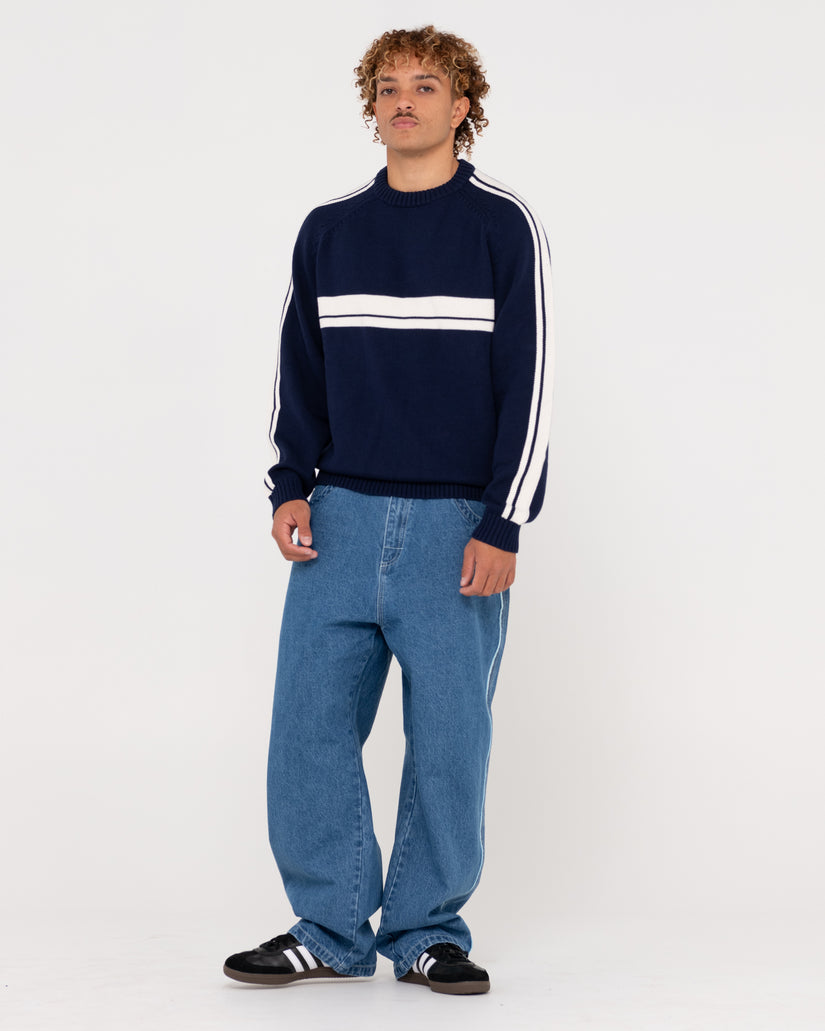 Mens White Lines 2.0 Crew Neck