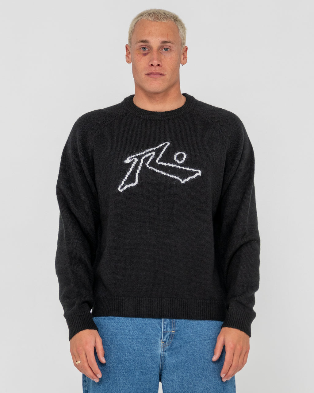 Mens Lazy Mohair Knited Crew Neck
