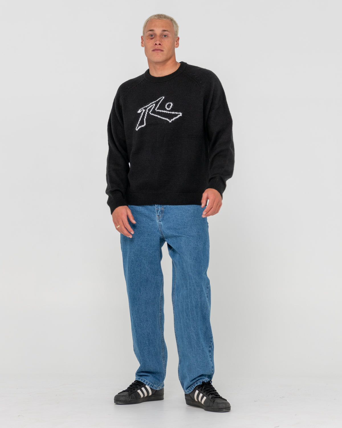 Mens Lazy Mohair Knited Crew Neck