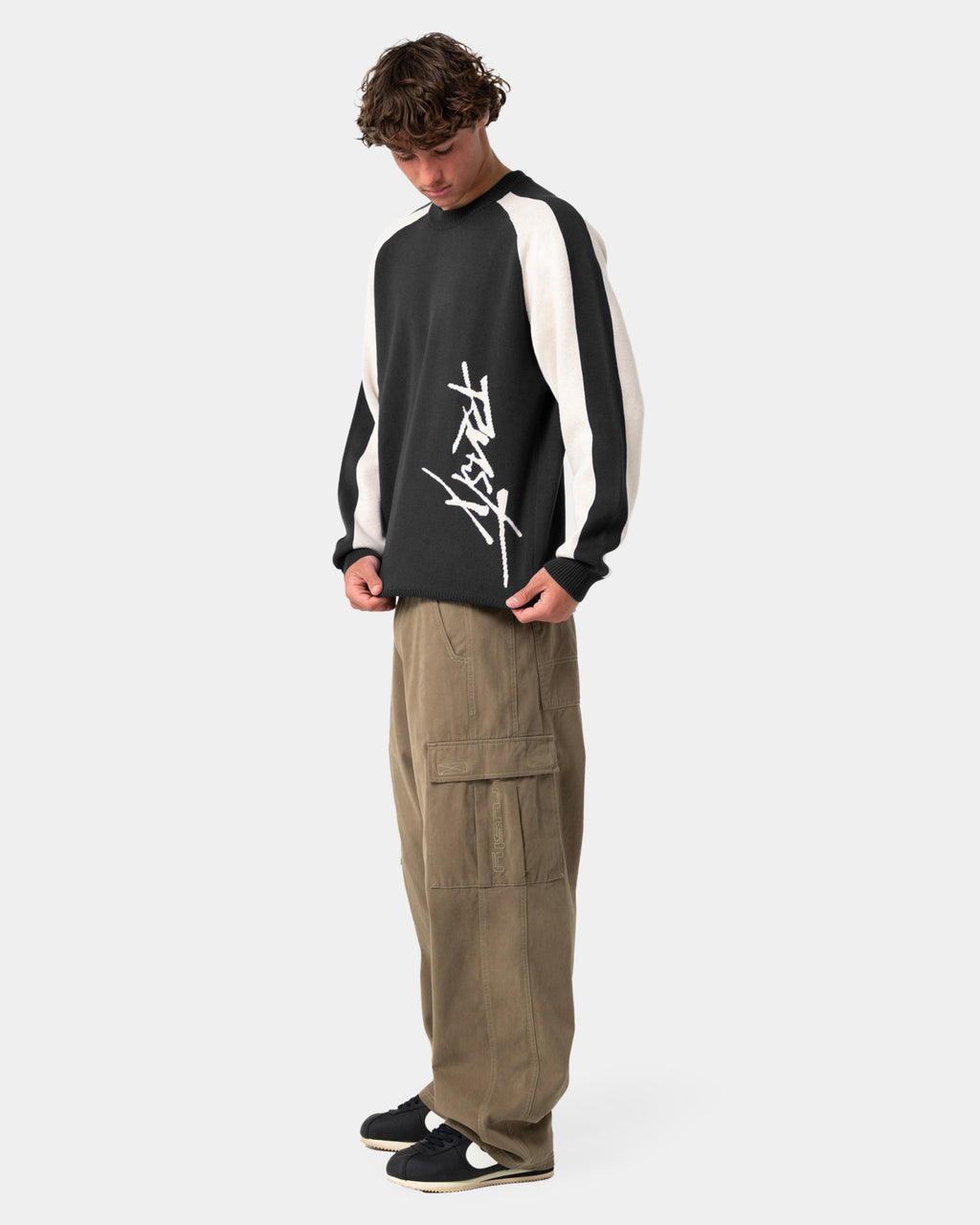 Mens Roll Safe Boxy Knitted Crew Neck