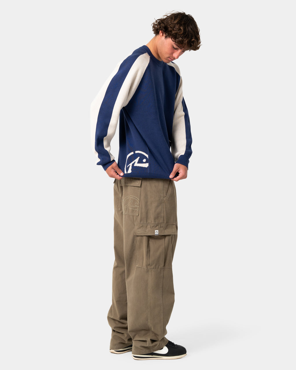 Mens Roll Safe Boxy Knitted Crew Neck