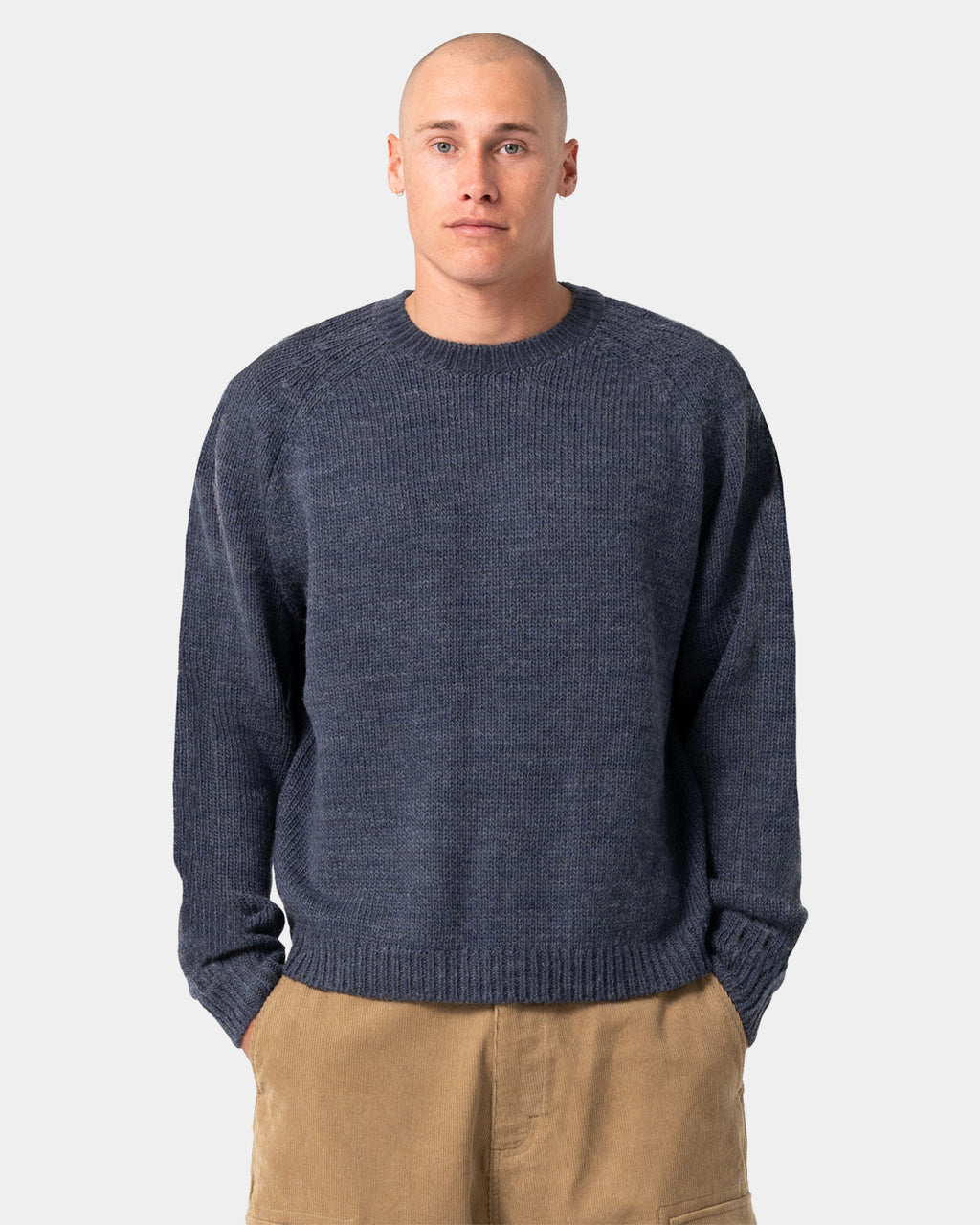 Mens Sea Captain Boxy Knitted Crew Neck
