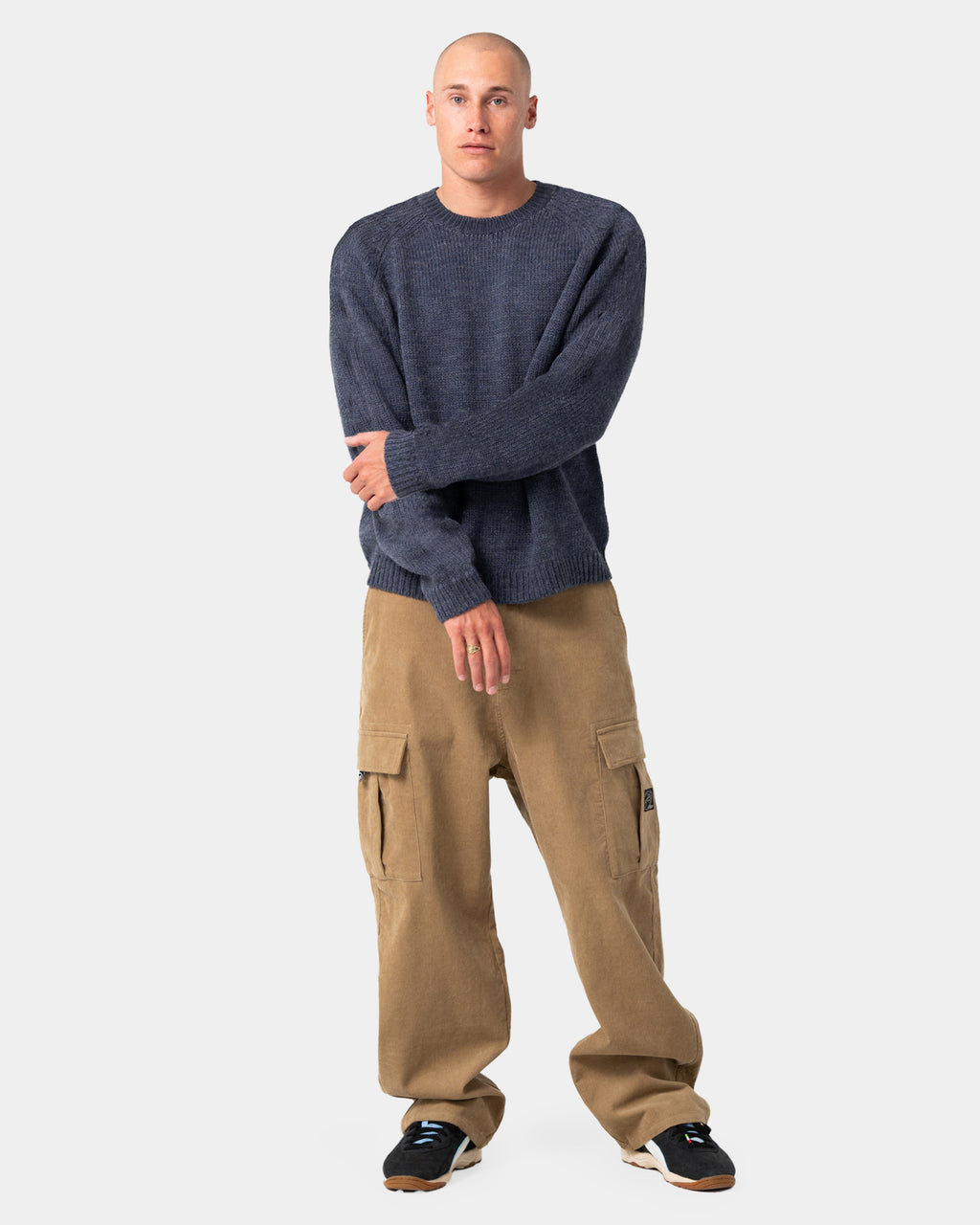 Mens Sea Captain Boxy Knitted Crew Neck