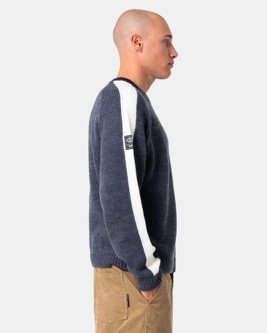 Mens Sea Captain Boxy Knitted Crew Neck