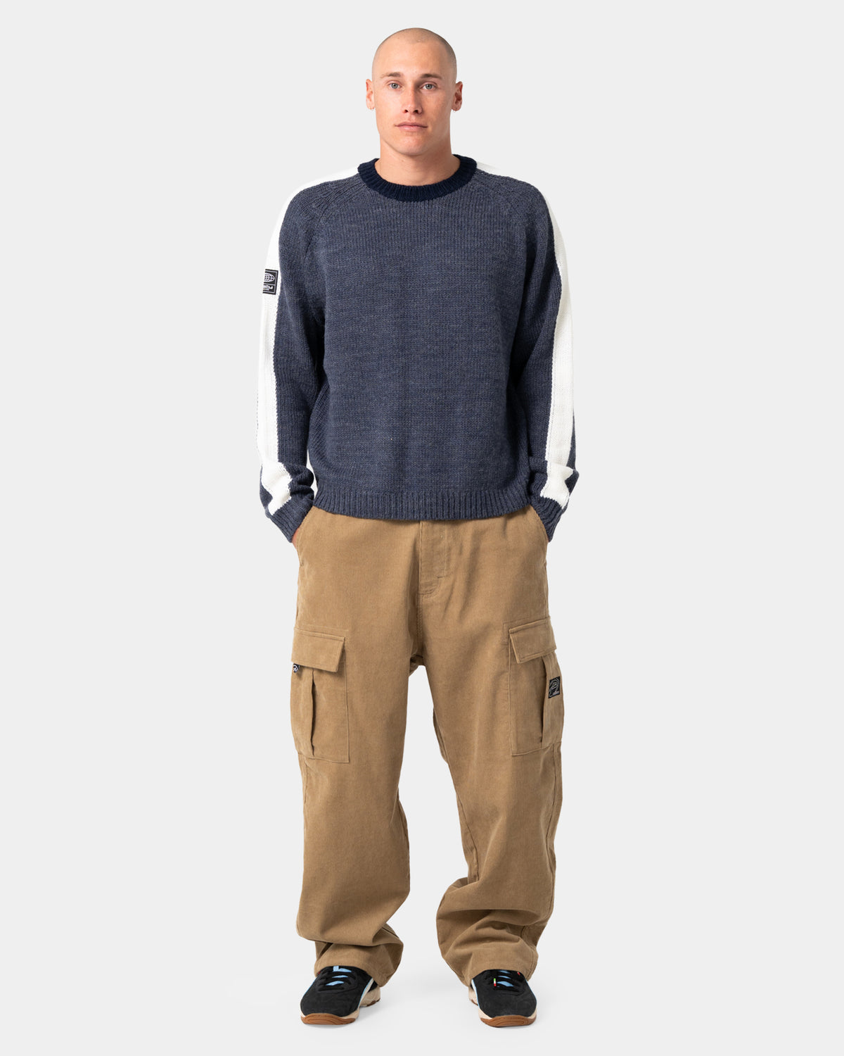 Mens Sea Captain Boxy Knitted Crew Neck