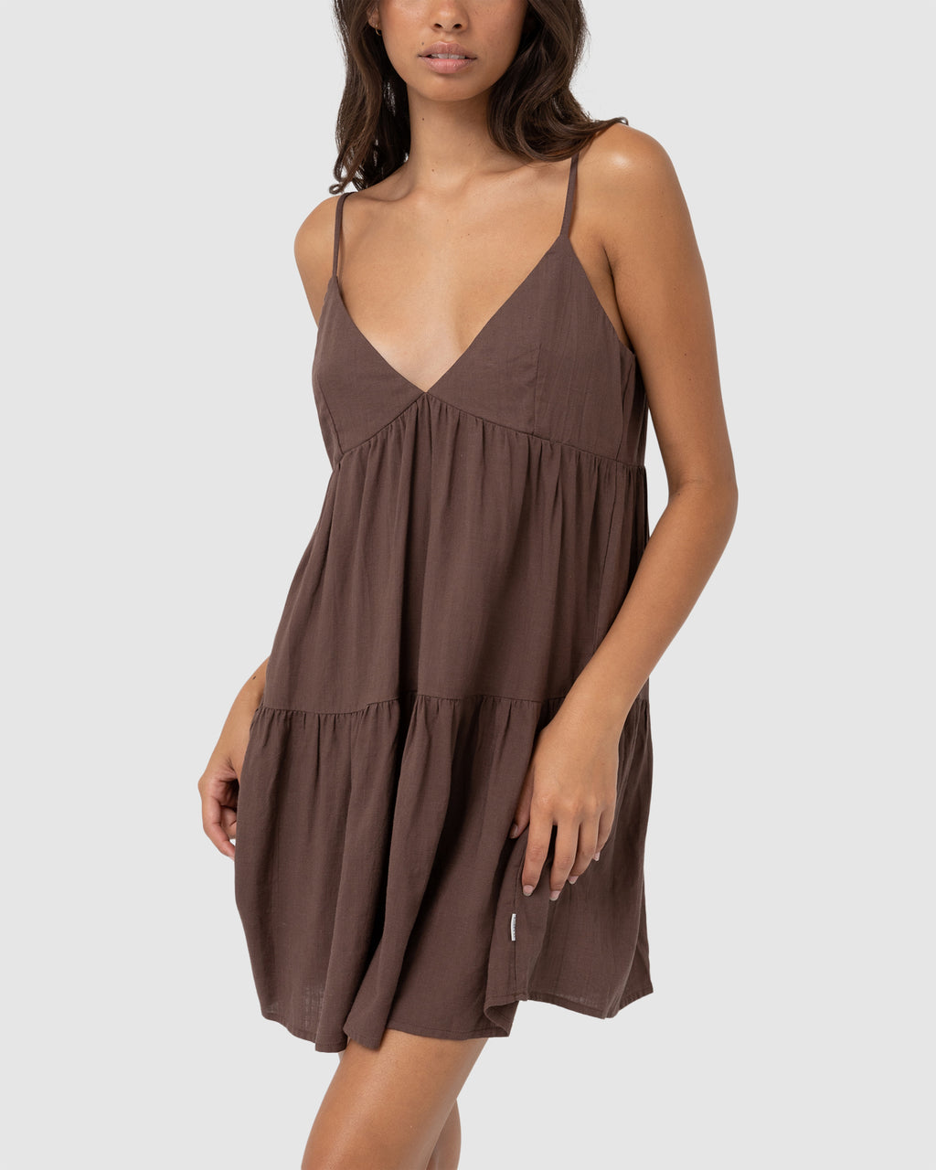 WOMENS CLASSIC TIERED MINI DRESS