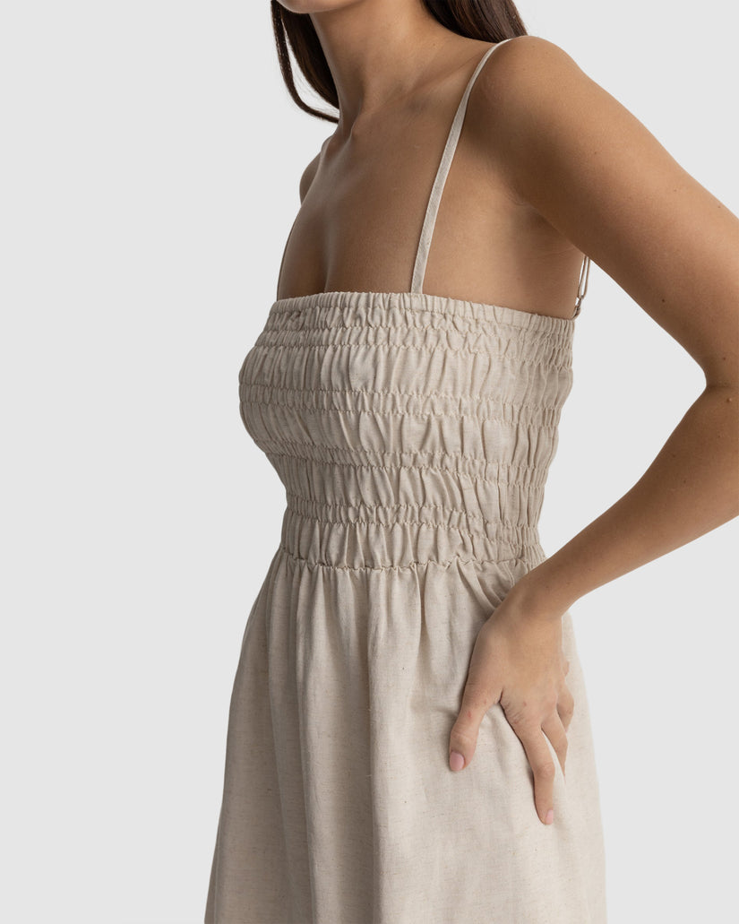 WOMENS CLASSIC SHIRRED MINI DRESS