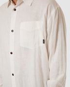 MENS HEMP MINIMAL THRILLS OVERSIZED LONG SLEEVE SHIRT