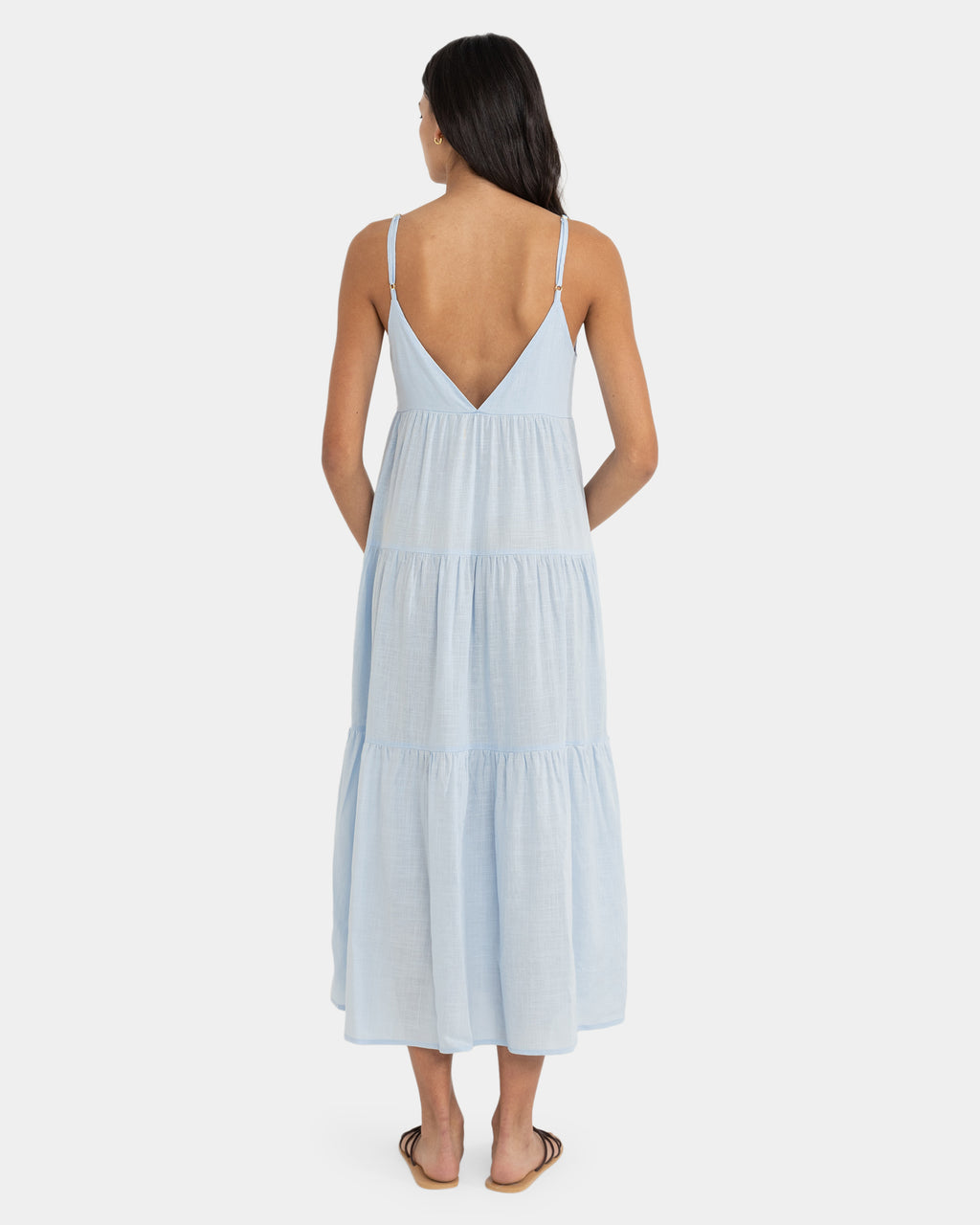 WOMENS CLASSIC TIERED MIDI DRESS