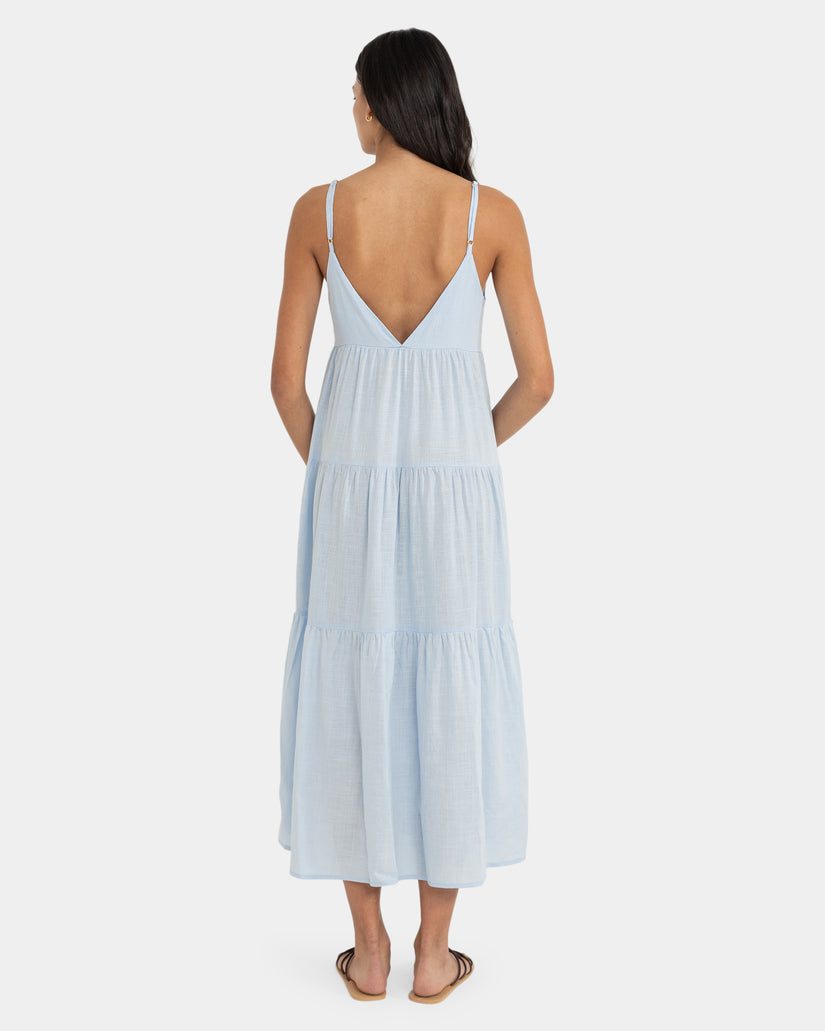 WOMENS CLASSIC TIERED MIDI DRESS