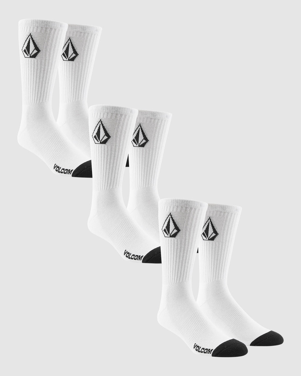 Mens Full Stone 3 Pack Crew Socks