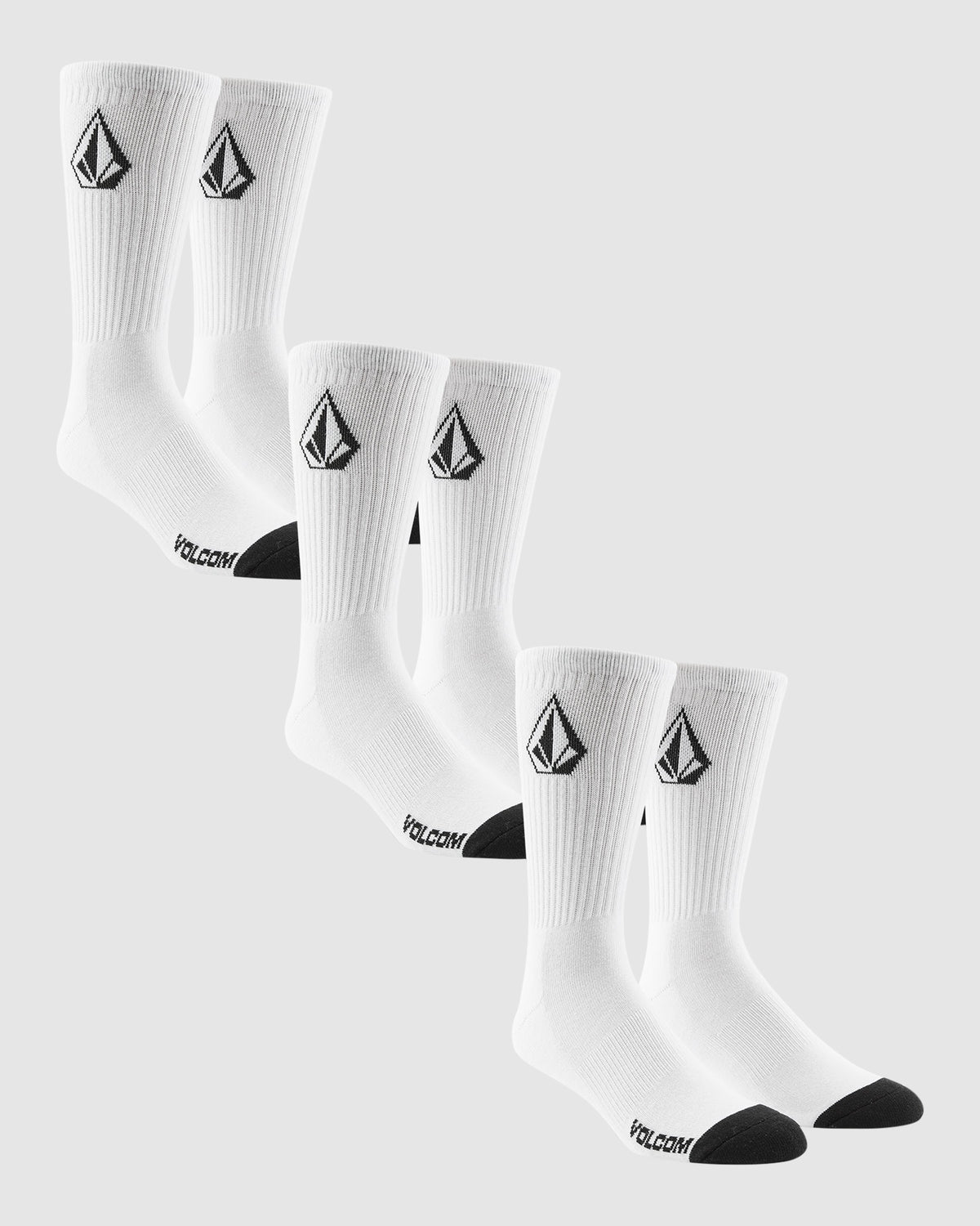 Mens Full Stone 3 Pack Crew Socks