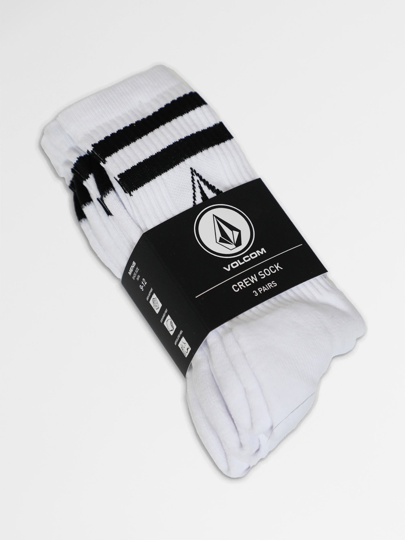 Mens Full Stone Retro 3 Pack Crew Socks