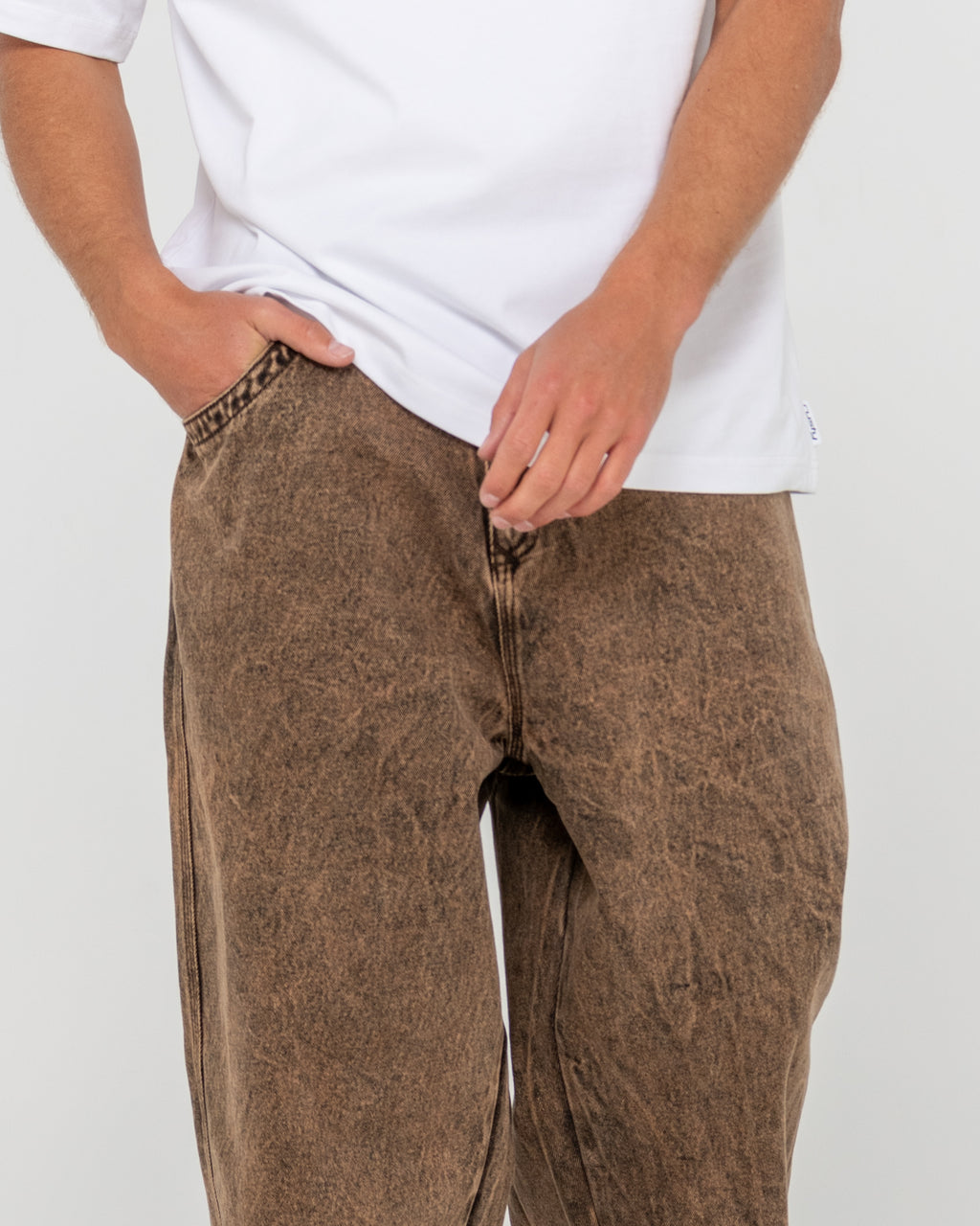Mens R Dot Baggy Denim Jeans