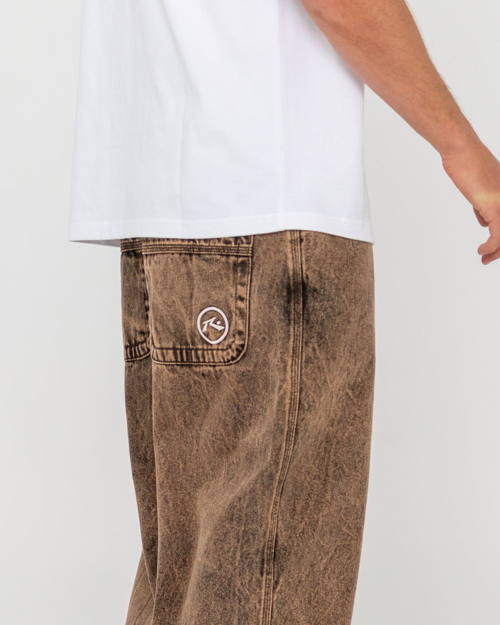 Mens R Dot Baggy Denim Jeans
