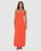 WOMENS SICILY SHIRRED MAXI DRESS