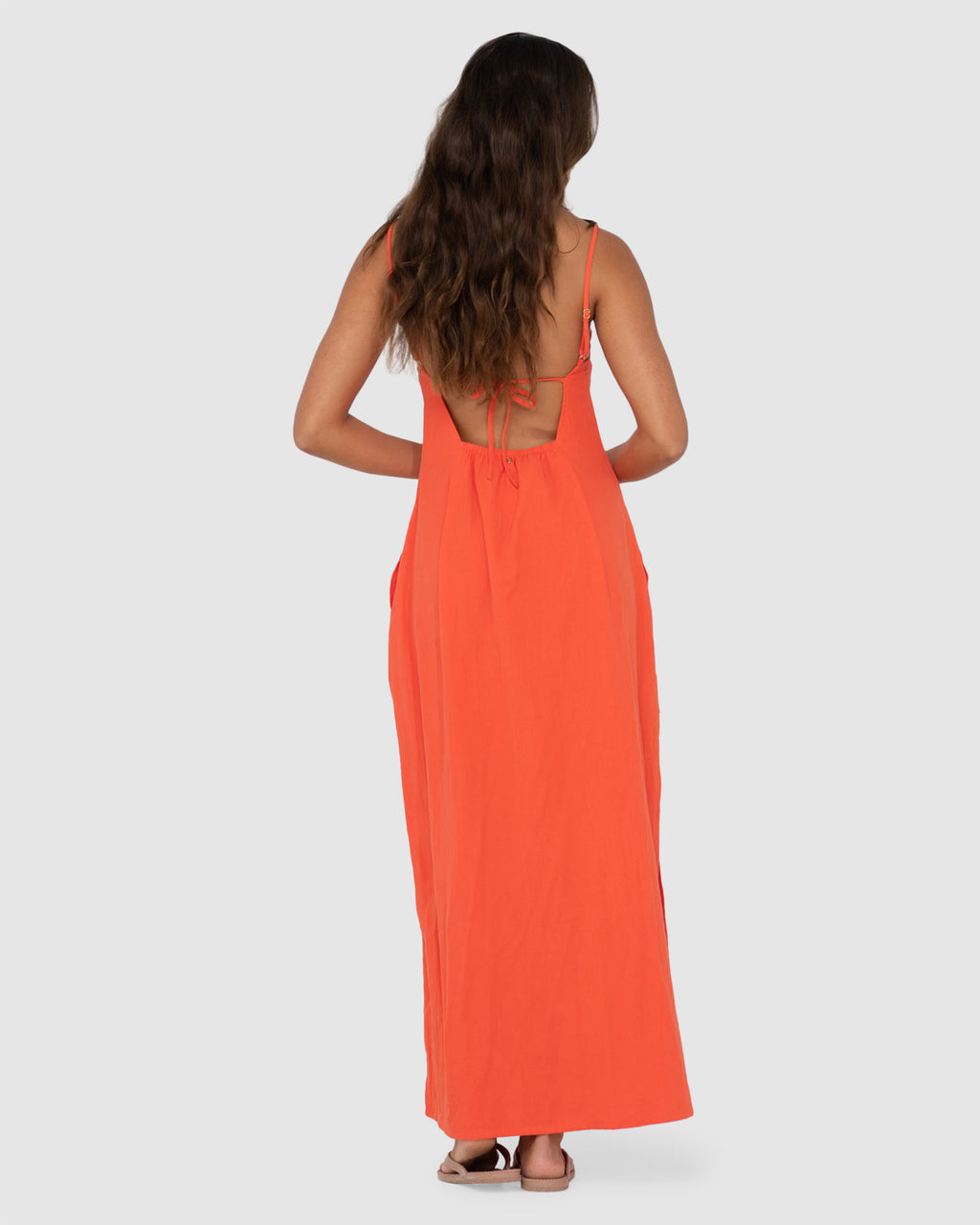 WOMENS SICILY SHIRRED MAXI DRESS