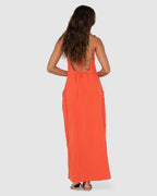 WOMENS SICILY SHIRRED MAXI DRESS