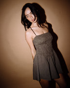 Womens Mini Smocked Mini Dress