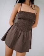 Womens Mini Smocked Mini Dress