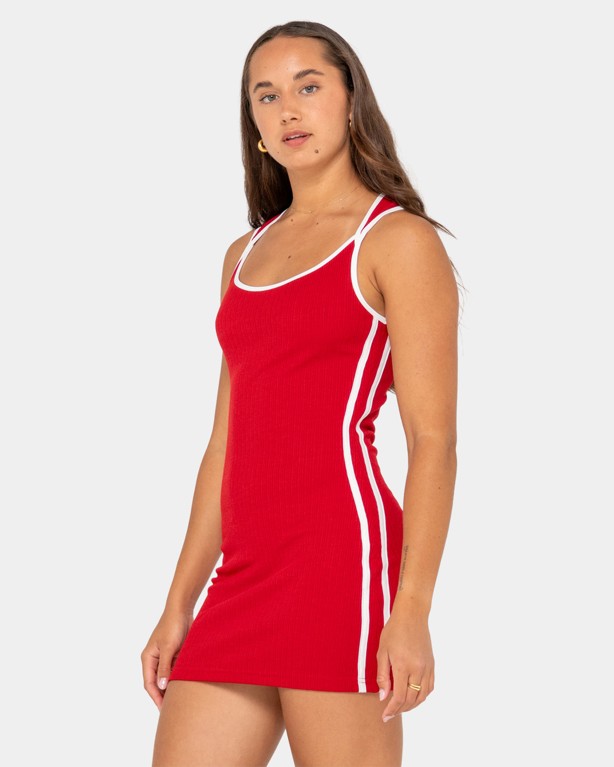 Womens Ashley Ribbed Mini Dress