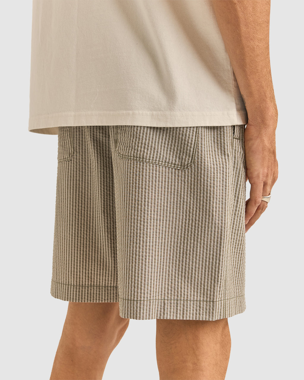 MENS SEERSUCKER STRIPE JAM SHORTS