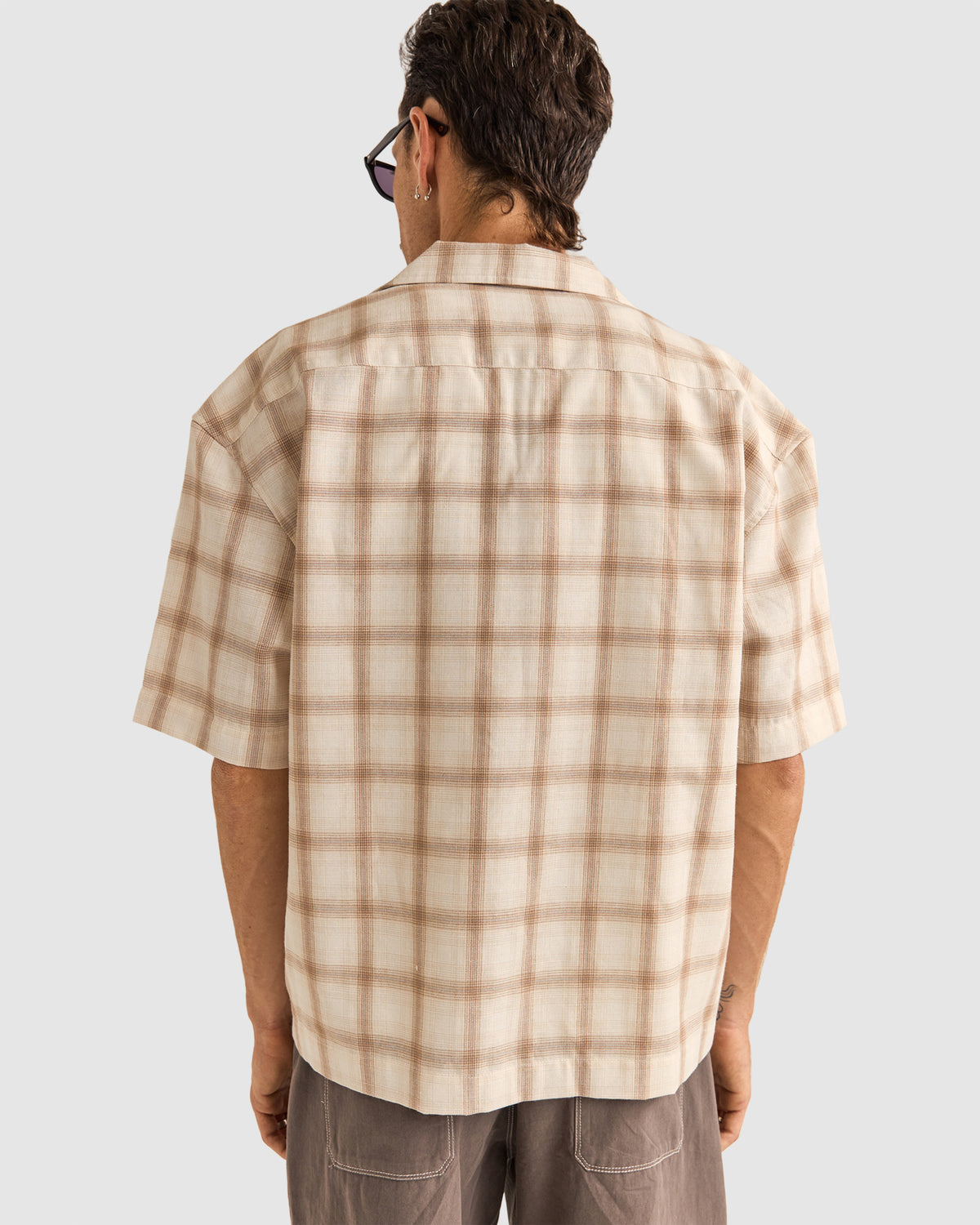 Mens Relaxed Check Short Sleeve Shirt