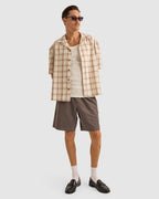 Mens Relaxed Check Short Sleeve Shirt