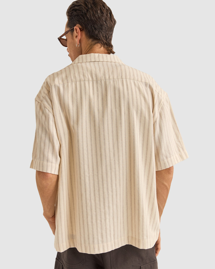 MENS RELAXED STRIPE SHORT SLEEVE SHIRT