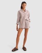 Womens Zephyr Stripe Beach Elastic Waist Shorts