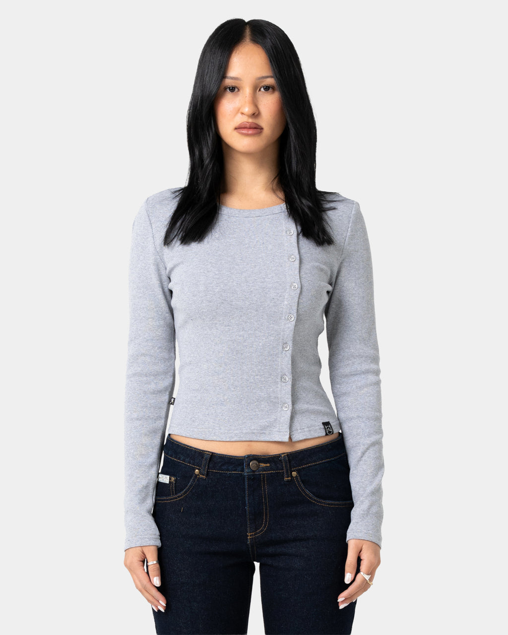 Womens Button Up Long Sleeve Top