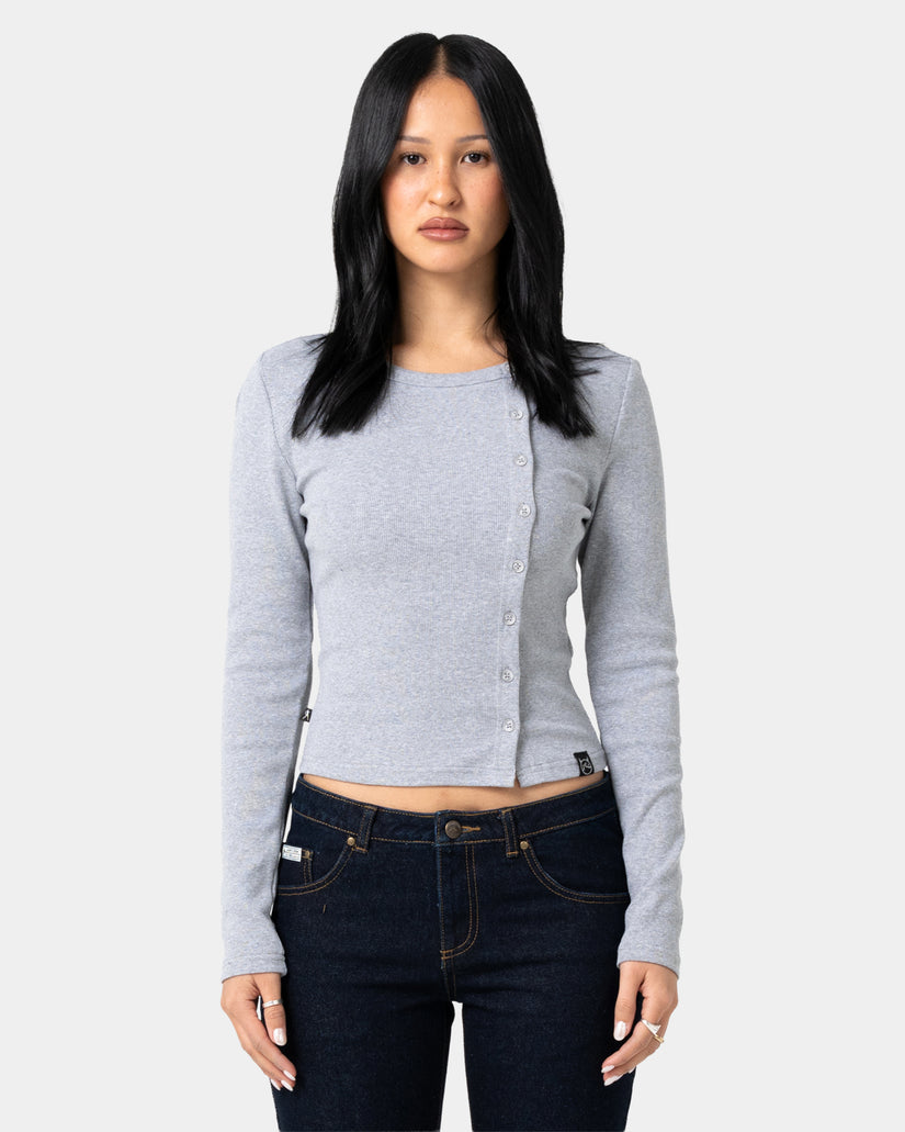 Womens Button Up Long Sleeve Top