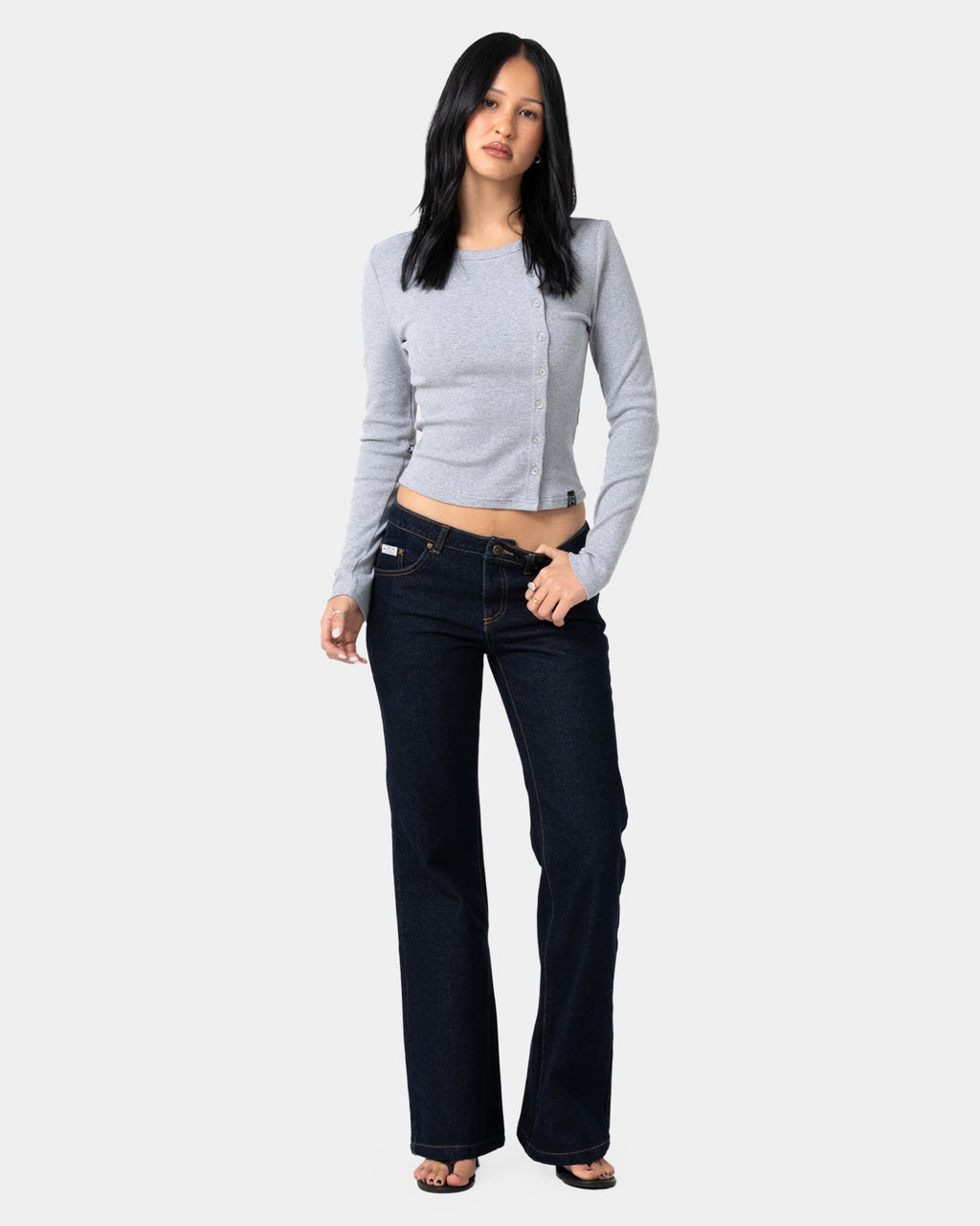 Womens Button Up Long Sleeve Top
