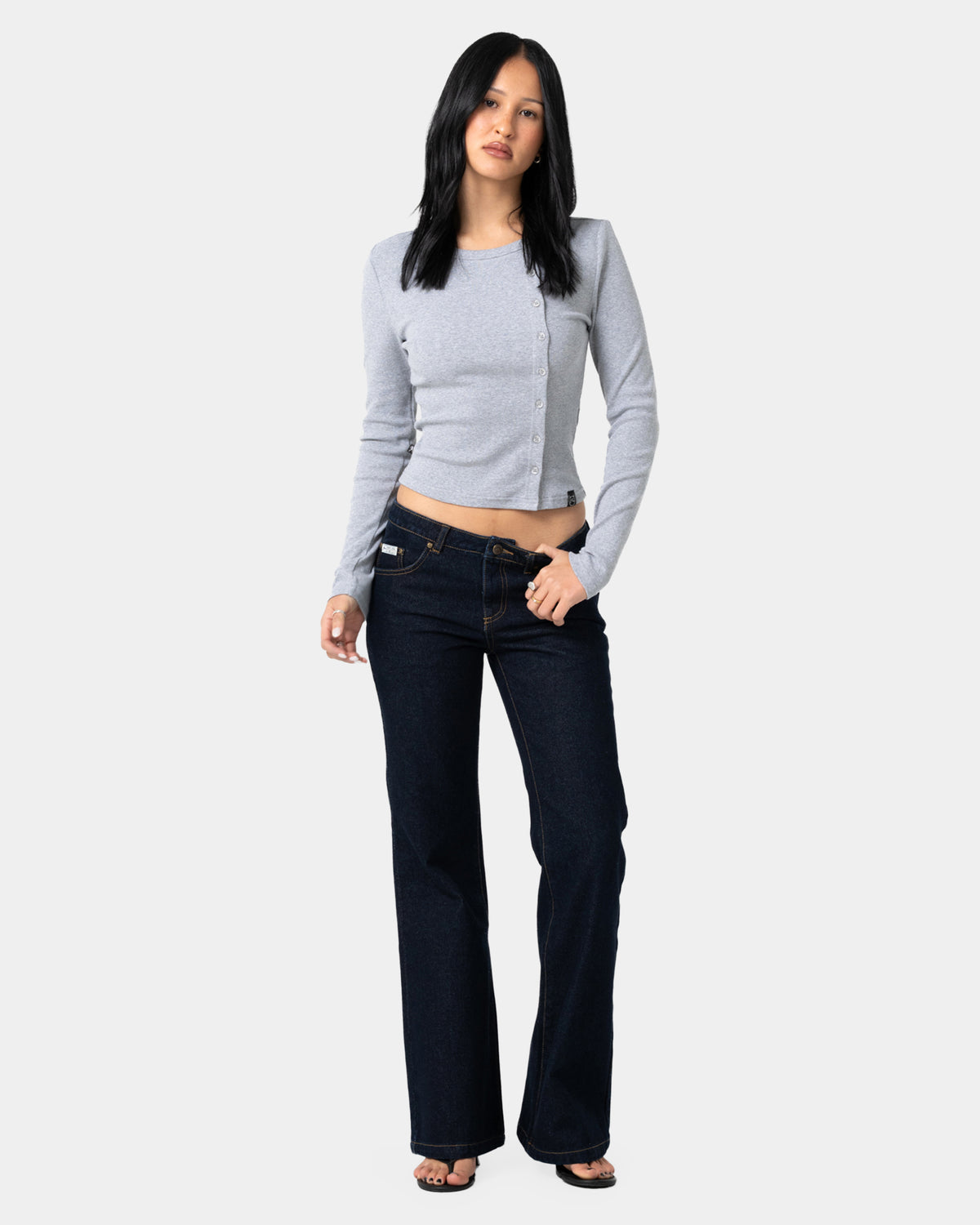 Womens Button Up Long Sleeve Top