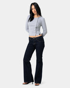 Womens Button Up Long Sleeve Top