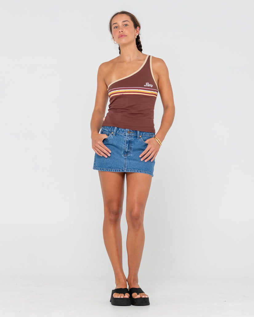 WOMENS RACK OFF ONE SHOULDER TOP