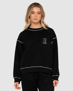 WOMENS RUSTY FORTITUDE OVERSIZE CREW FLEECE