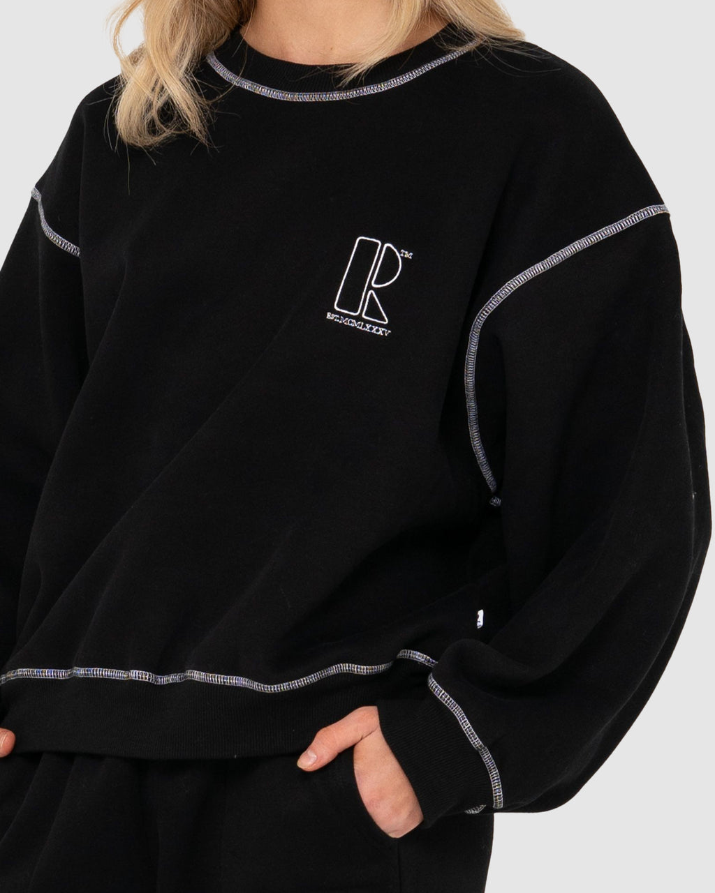 WOMENS RUSTY FORTITUDE OVERSIZE CREW FLEECE