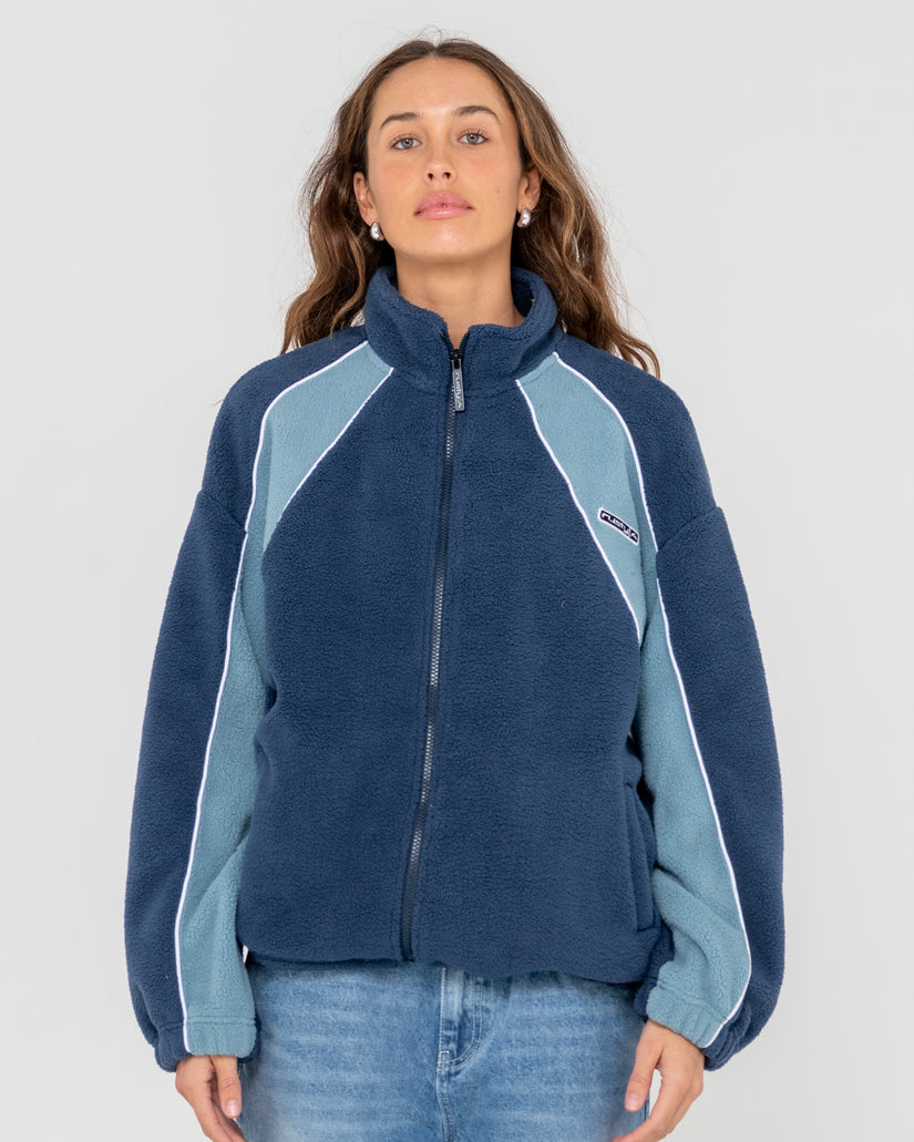Womens Two Sides Zip Through Sherpa