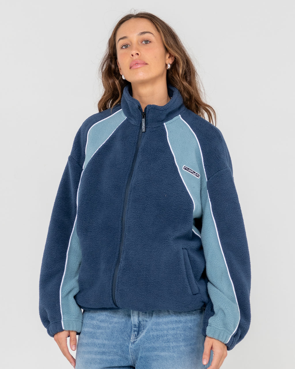 Womens Two Sides Zip Through Sherpa